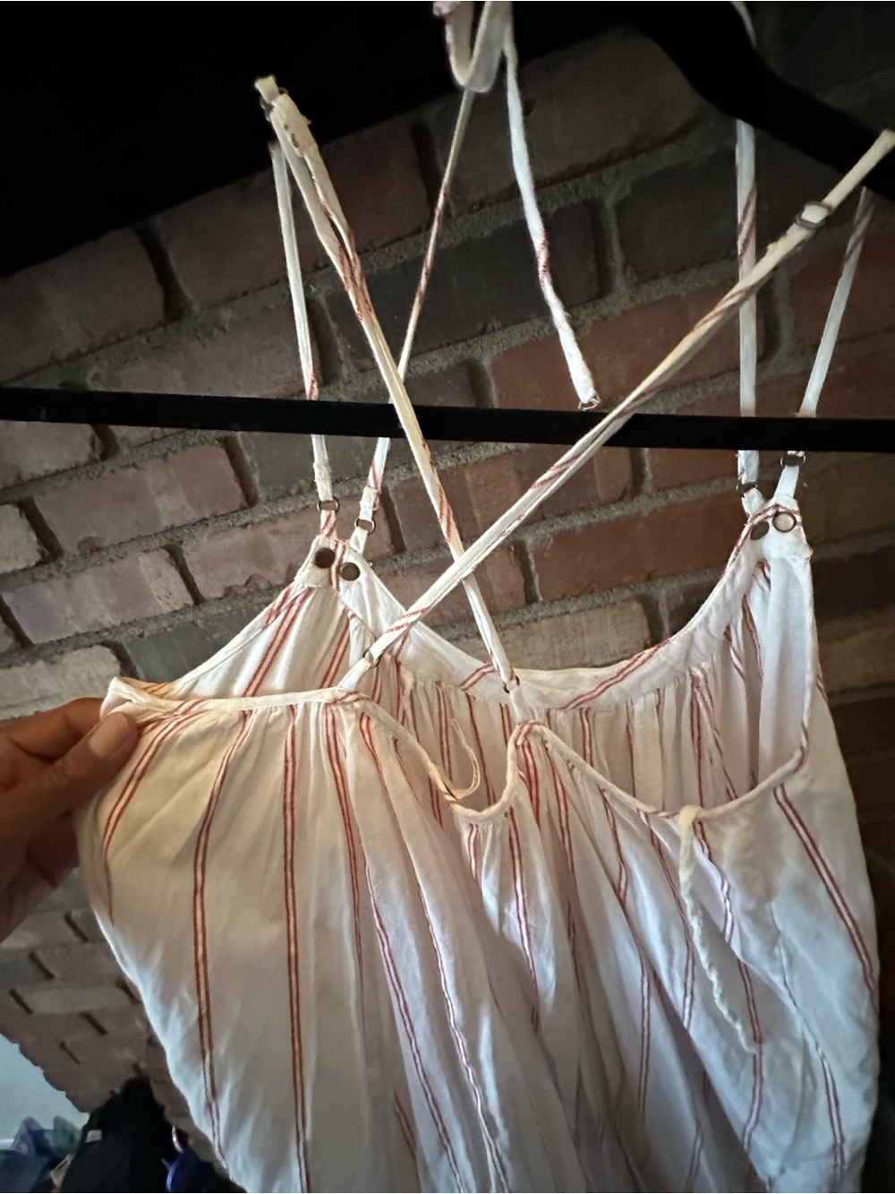 Free People White Sundress with Red Stripes - Picture 4 of 5